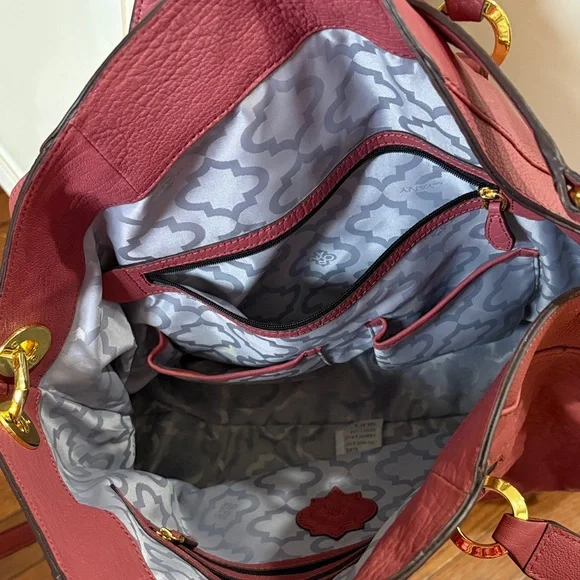 orYANY Pink Leather Shoulder Bag with Gold Accents - Picture 3 of 6